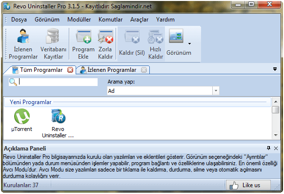 Revo Uninstaller Pro 3.1.5 Full Türkçe İndir